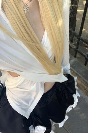 Rase le sol Hooded Draped Layered Top