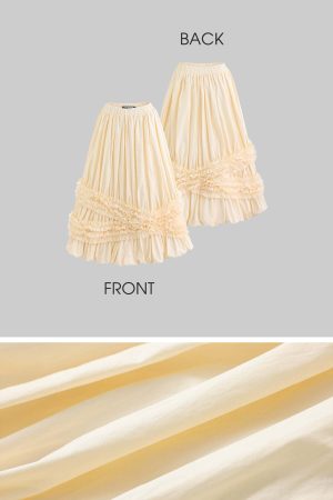 Rase le sol Lace-Tiered Puff Midi Skirt