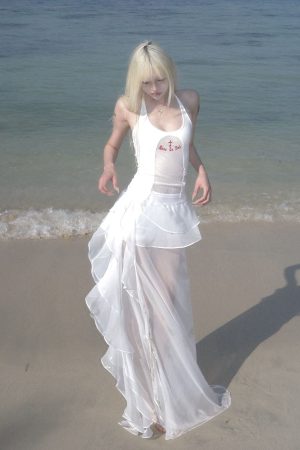 Rase le sol Layered Ruffle Sheer Skirt