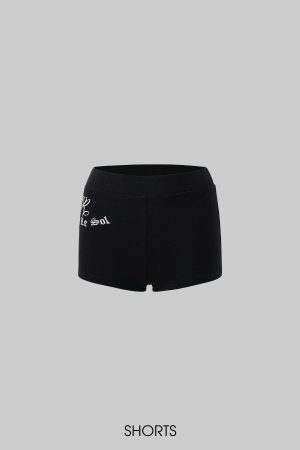 Rase le sol Mock Neck Graphic Tee and Fitted Shorts Set