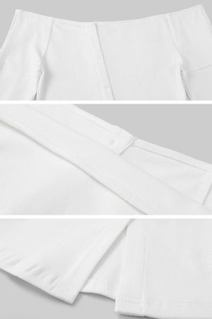 Rase Le Sol Off-Shoulder Buttoned Tee