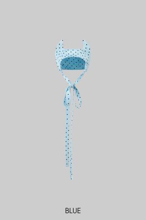 Rase le sol Polka-Dot Satin Little Devil Tie Bonnet