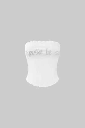 Rase le sol Rhinestone Logo Tube Top