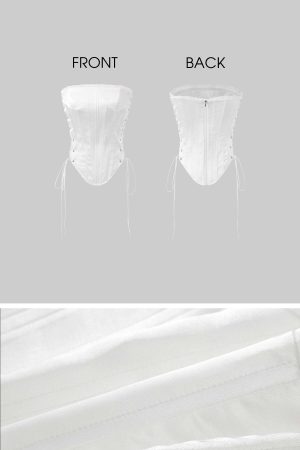 Rase le sol Satin Corset Top with Gloss Finish