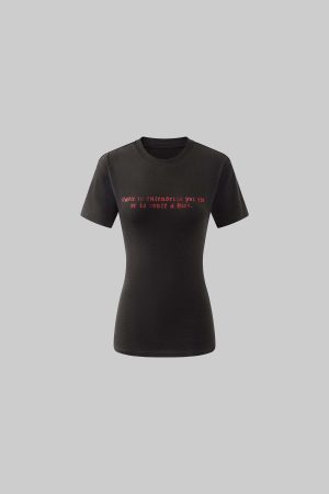 Rase le sol Spanish Quote Tee with Open Back Cutout