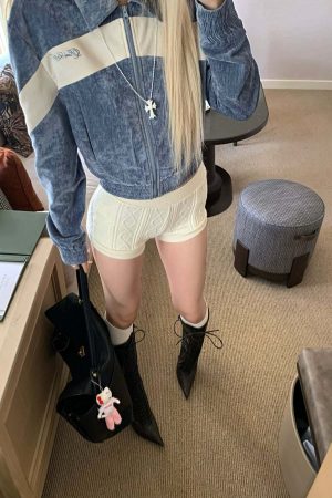 Rase le sol Textured Cable Knit Shorts