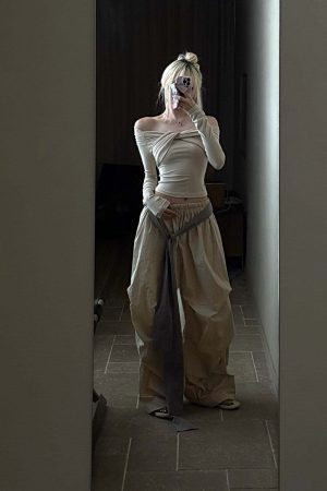 Rase le sol Twisted Off-Shoulder Ribbed Top