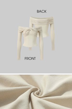 Rase le sol Twisted Off-Shoulder Ribbed Top