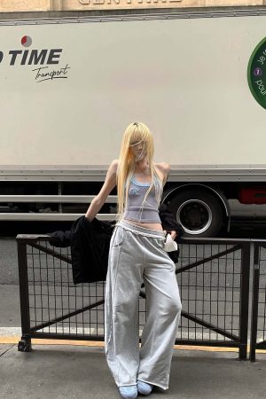 Rase le sol Two-Tone Ribbed Knit Tank Top