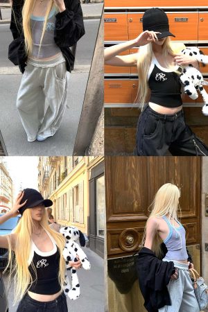 Rase le sol Two-Tone Ribbed Knit Tank Top