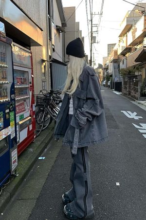 Rase le sol Washed Denim Utility Jacket