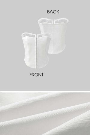 Rase le sol White Hook-Eye Bustier with Lace Trim