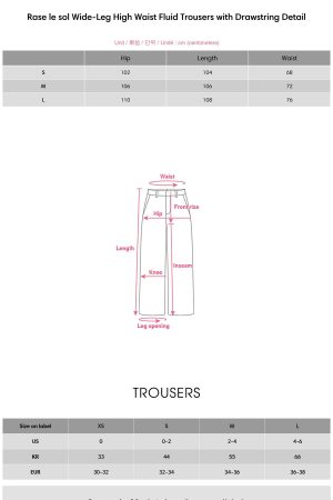 Rase le sol Wide-Leg High Waist Fluid Trousers with Drawstring Detail