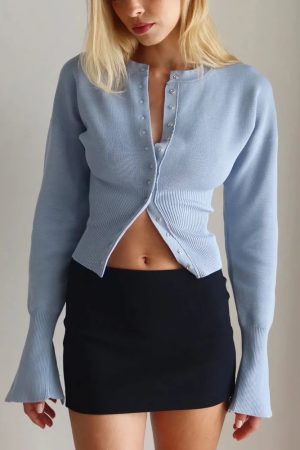 Ribbed Slim Fit Cardigan