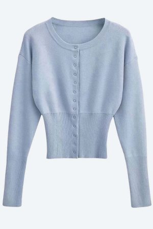 Ribbed Slim Fit Cardigan
