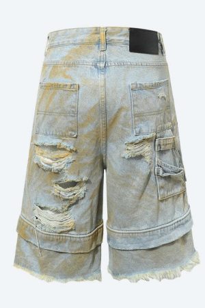 Ripped Denim Shorts