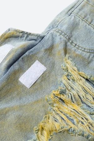Ripped Denim Shorts