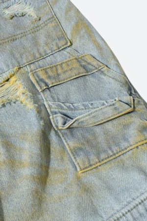 Ripped Denim Shorts
