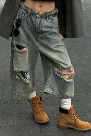 Ripped Jean Shorts