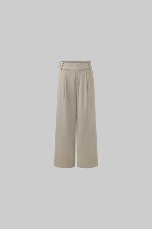 ROVENTE Asymmetric Waist Wide-Leg Trousers