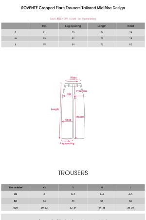 ROVENTE Cropped Flare Trousers Tailored Mid Rise Design