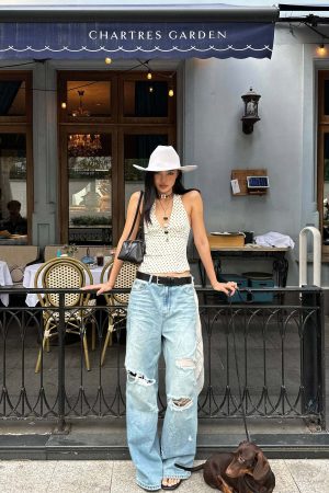 ROVENTE Distressed Wide-Leg Jeans