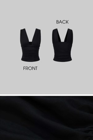 ROVENTE Draped Fitted Tank & Shorts Set