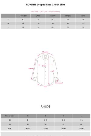 ROVENTE Draped Rose Check Shirt