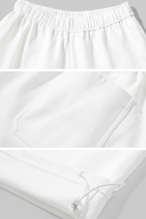 ROVENTE Drawstring Wide-Leg Trousers in White
