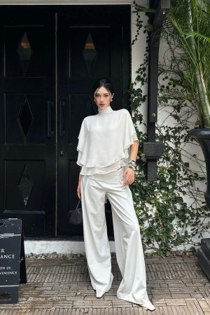 ROVENTE High-Waisted Wide-Leg Pants