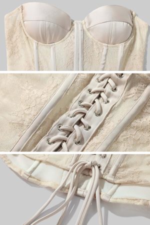 ROVENTE Lace Corset Bustier Top