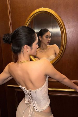 ROVENTE Lace Corset Bustier Top