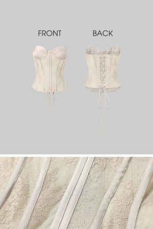 ROVENTE Lace Corset Bustier Top