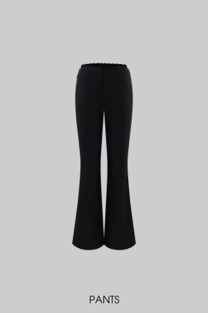 ROVENTE Lace Trim Corset Top and Flared Pants Set
