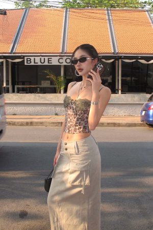 ROVENTE Leopard Lace Corset Cami