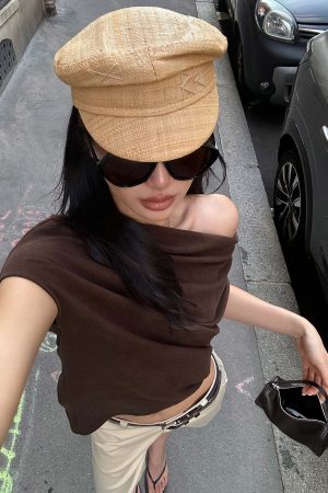 ROVENTE One-Shoulder Draped Fitted Tee