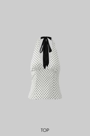ROVENTE Polka Dot Halter Top & Skirt Set