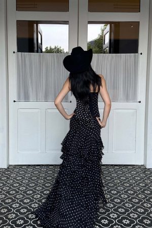 ROVENTE Ruffled Polka Dot Skirt