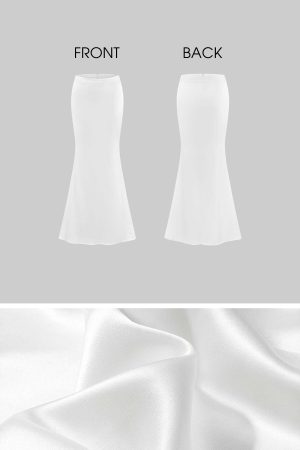 ROVENTE Satin Lace Tank & Mermaid Skirt Set