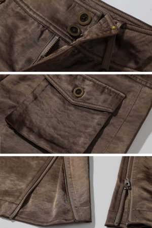 ROVENTE Satin Utility Flare Pants