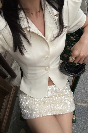ROVENTE Sequin Embellished Mini Skirt