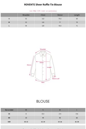 ROVENTE Sheer Ruffle Tie Blouse