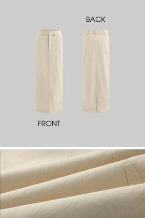 ROVENTE Structured High-Waist Column Maxi Skirt
