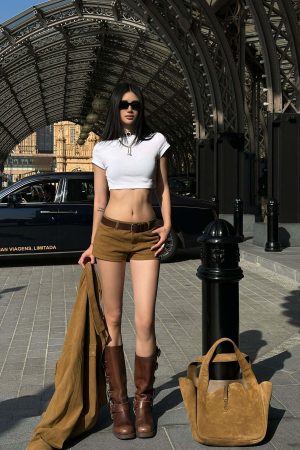 ROVENTE Suede Effect Jacket and Shorts Set