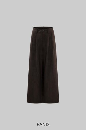 ROVENTE Tailored Pinstripe Suit Set with Blazer Corset and Wide Leg Pants