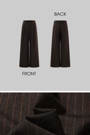 ROVENTE Tailored Pinstripe Suit Set with Blazer Corset and Wide Leg Pants
