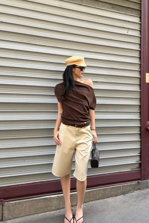 ROVENTE Wide Leg Bermuda Shorts High Waist Minimalist Summer Essential