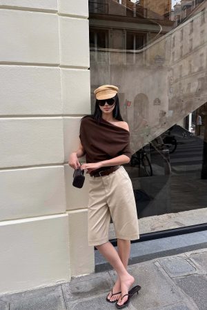 ROVENTE Wide Leg Bermuda Shorts High Waist Minimalist Summer Essential