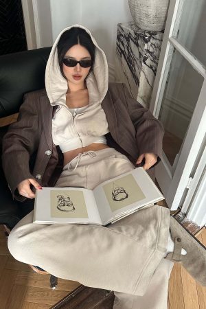 ROVENTE Wide-Leg Drawstring Sweatpants