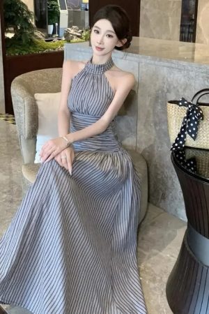 Ruched Halter Midi Dress